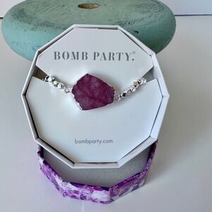 Bomb Party BP All About the Bling‎ RBP4919 Dripping in Druzy Silver Bracelet